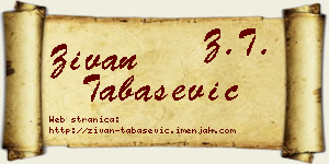 Živan Tabašević vizit kartica